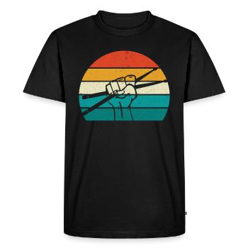 Retro Drumsticks batterie cadeau de batterie - T-shirt Premium bio Homme - noir - Devant - Nico (187cm)