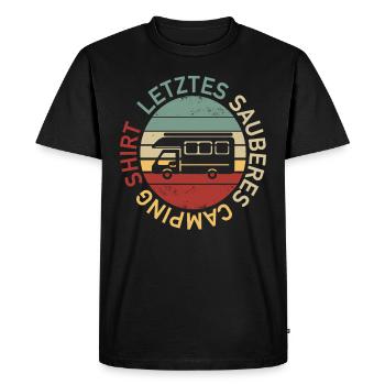 Camping-car - Dernier maillot de camping propre - T-shirt Premium bio Homme - noir - Devant - Nico (187cm)