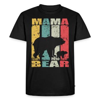 Maman Bear Bébé Progéniture Ours maman ours bébé ours - T-shirt Premium bio Homme - noir - Devant - Nico (187cm)