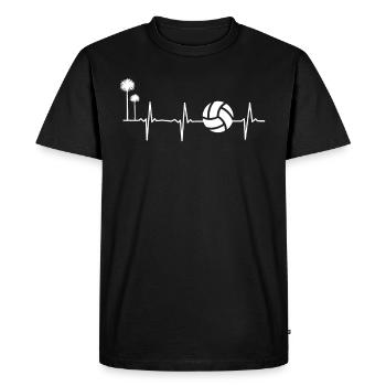 Volley-ball Heartbeat - Beach Volleyball battement de cœur - T-shirt Premium bio Homme - noir - Devant - Nico (187cm)
