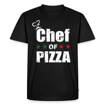 Chef Of Pizza - Italy Pizzeria Pizza Chef - Men's Premium Organic T-Shirt - black - Front - Nico (187cm)