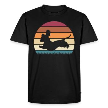 Teckel chien chien chien propriétaire de chien teckel chiot - T-shirt Premium bio Homme - noir - Devant - Nico (187cm)