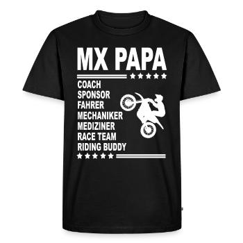 MX Papa Motocross Supercross Dirtbike Gift - Men's Premium Organic T-Shirt - black - Front - Nico (187cm)