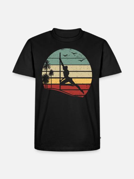 Sunset Pole Dance Pole Dancing Retro Pole Dance - Men's Premium Organic T-Shirt - black