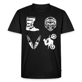 Supercross Motocross LOVE Dirtbike Idée cadeau - T-shirt Premium bio Homme - noir - Devant - Nico (187cm)
