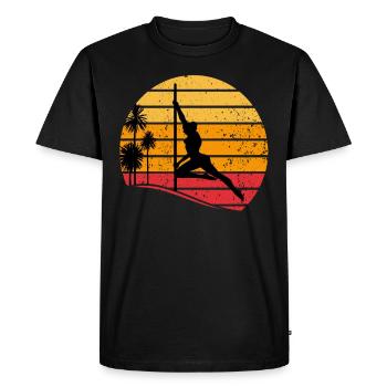 Pole Dancing - Sunset Pole Dance Silhouette - T-shirt Premium bio Homme - noir - Devant - Nico (187cm)