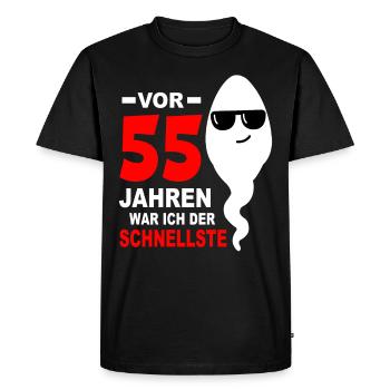 55. Geburtstag 55 Jahre 55 Jahrestag 55. Jubiläum - Männer Premium Bio T-Shirt - Schwarz - Vorne - Nico (187cm)