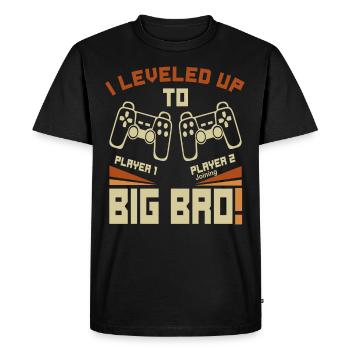 Video Gamer Gaming - I Leveled up to Big Bro - T-shirt Premium bio Homme - noir - Devant - Nico (187cm)