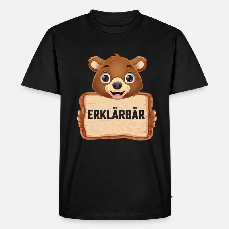 Erklärbär - Männer Premium Bio T-Shirt - Schwarz
