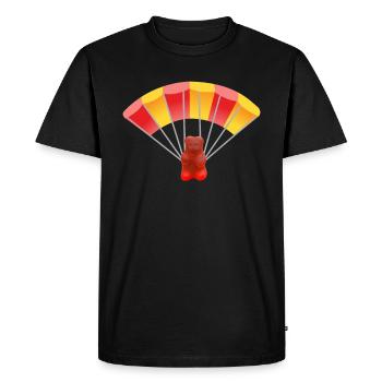 Gummy bear with parachute - Men's Premium Organic T-Shirt - black - Front - Nico (187cm)