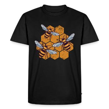 Honey bees Beekeeping Bees Beekeepers Bees Queen - Men's Premium Organic T-Shirt - black - Front - Nico (187cm)