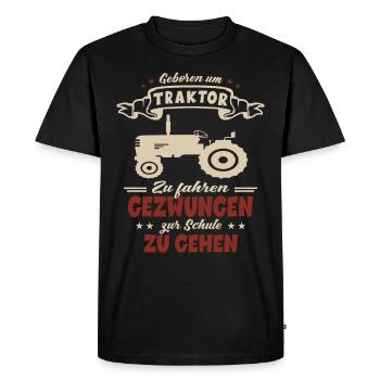 Né Pour tracteur Conduire Agriculteurs Scolarisation - T-shirt Premium bio Homme - noir - Devant - Nico (187cm)