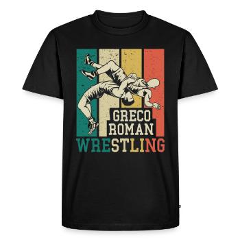 Greco Roman catch catcheur lutteur - T-shirt Premium bio Homme - noir - Devant - Nico (187cm)