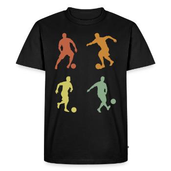 Jeune footballeur de football rétro fan - T-shirt Premium bio Homme - noir - Devant - Nico (187cm)