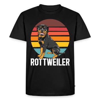 Retro Rottweiler Dog - Men's Premium Organic T-Shirt - black - Front - Nico (187cm)