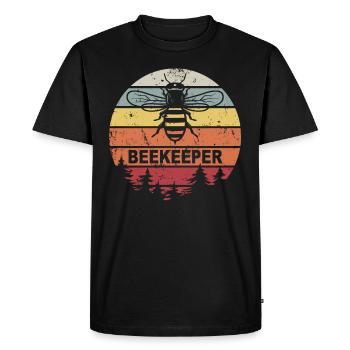 Retro Beekeeper Vintage Honey Bee beekeeper beekeeping - Men's Premium Organic T-Shirt - black - Front - Nico (187cm)