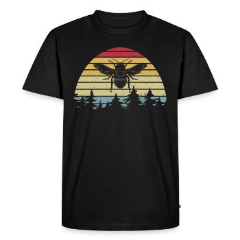 Rétro abeille abeille Abeilles Apiculteur - T-shirt Premium bio Homme - noir - Devant - Nico (187cm)