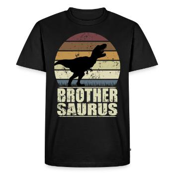BrotherSaurus Rex Dinosaur Dino Brother Saurus - Men's Premium Organic T-Shirt - black - Front - Nico (187cm)