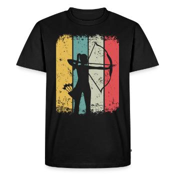 Archery Tir à l’arc Archer arc-en-ciel - T-shirt Premium bio Homme - noir - Devant - Nico (187cm)