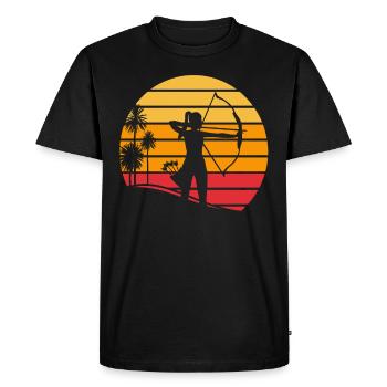 Sunset Archers Tir à l’arc Sports à l’arc - T-shirt Premium bio Homme - noir - Devant - Nico (187cm)