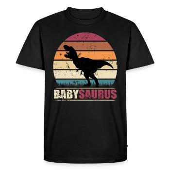 BabySaurus Dinosaure Bébé Dino Cadeau de naissance - T-shirt Premium bio Homme - noir - Devant - Nico (187cm)