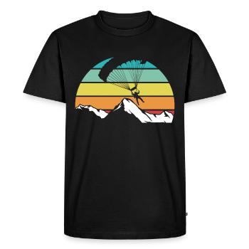 Parachute Retro Mountain Paragliding - Men's Premium Organic T-Shirt - black - Front - Nico (187cm)