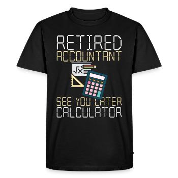 Calculator Accountant Pension - Men's Premium Organic T-Shirt - black - Front - Nico (187cm)