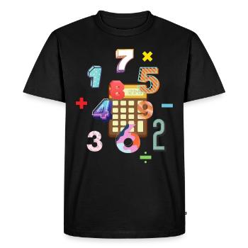 Calculatrice - T-shirt Premium bio Homme - noir - Devant - Nico (187cm)
