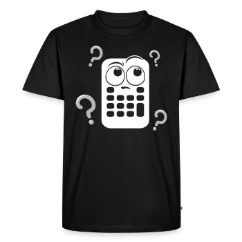 Calculator - Men's Premium Organic T-Shirt - black - Front - Nico (187cm)
