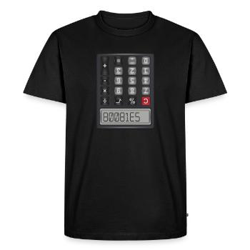 Calculator Boobies - Men's Premium Organic T-Shirt - black - Front - Nico (187cm)