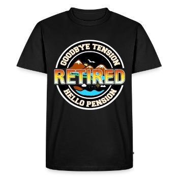 Pension - Goodbye Excitement Hello Pension - Men's Premium Organic T-Shirt - black - Front - Nico (187cm)