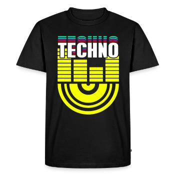 Techno - Men's Premium Organic T-Shirt - black - Front - Nico (187cm)