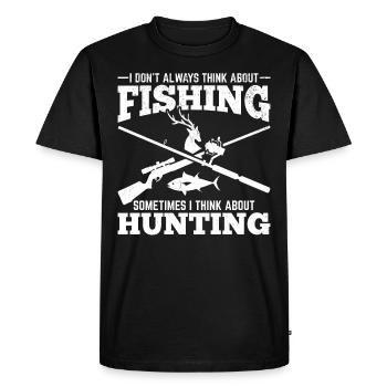 Fish Angler Deer Hunting Angler - Men's Premium Organic T-Shirt - black - Front - Nico (187cm)