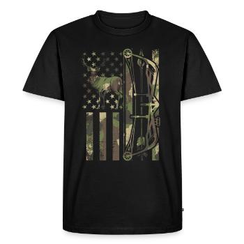 Bow & Arrow Bow Hunting Deer Hunting - Men's Premium Organic T-Shirt - black - Front - Nico (187cm)