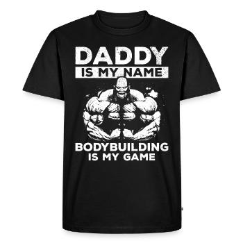 Fitness Daddy est mon nom La musculation est mon jeu - T-shirt Premium bio Homme - noir - Devant - Nico (187cm)