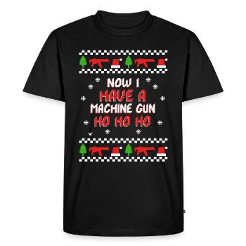 Ho ho ho now i have a machine gun - Men's Premium Organic T-Shirt - black - Front - Nico (187cm)
