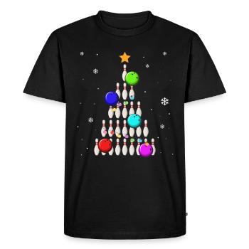 Bowling Arbre de Noël Bowling Bowling Noël - T-shirt Premium bio Homme - noir - Devant - Nico (187cm)