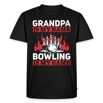 Opa Bowler Grandpa est mon nom Bowling Est Mon Jeu - T-shirt Premium bio Homme - noir - Devant - Nico (187cm)