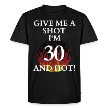 Donnez-moi une merde j’ai 30 ans et hot B-Day - T-shirt Premium bio Homme - noir - Devant - Nico (187cm)