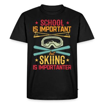Skieurs Écoliers Ski Ski Garçons - T-shirt Premium bio Homme - noir - Devant - Nico (187cm)