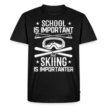 Skieurs Écoliers Ski Ski Garçons - T-shirt Premium bio Homme - noir - Devant - Nico (187cm)