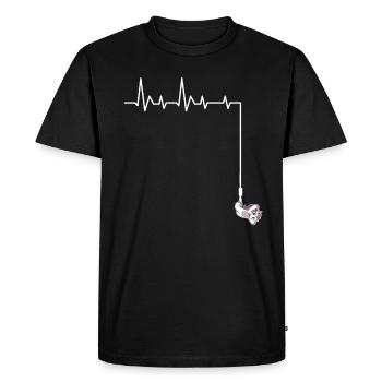 Bungee Jumping Heartbeat Unicorn Bungee Jumpers - Men's Premium Organic T-Shirt - black - Front - Nico (187cm)
