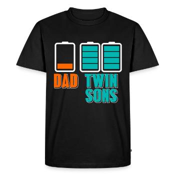 Father Twins - Men's Premium Organic T-Shirt - black - Front - Nico (187cm)