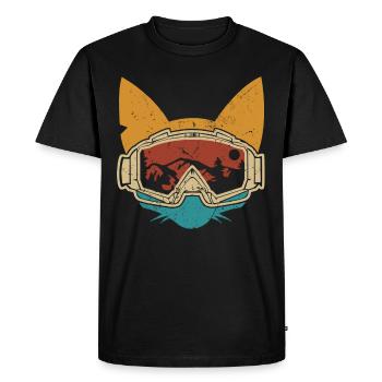 Skieurs Ski Skis Ski Chat - T-shirt Premium bio Homme - noir - Devant - Nico (187cm)