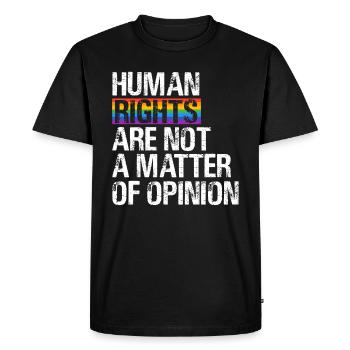 Les droits de l’homme ne sont pas une option - T-shirt Premium bio Homme - noir - Devant - Nico (187cm)