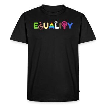 Egalité - Pour l’égalité - T-shirt Premium bio Homme - noir - Devant - Nico (187cm)