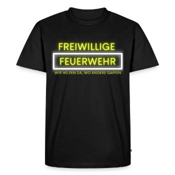 Freiwillige Feuerwehr - Männer Premium Bio T-Shirt - Schwarz - Vorne - Nico (187cm)