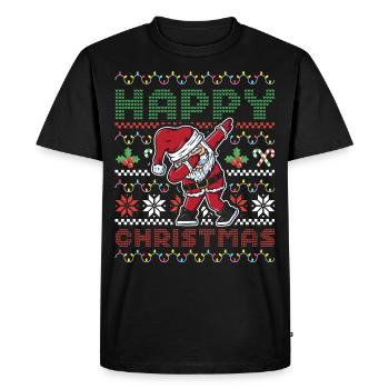 Joyeux Noël Dabbing Santa Dab Danse Père Noël - T-shirt Premium bio Homme - noir - Devant - Nico (187cm)