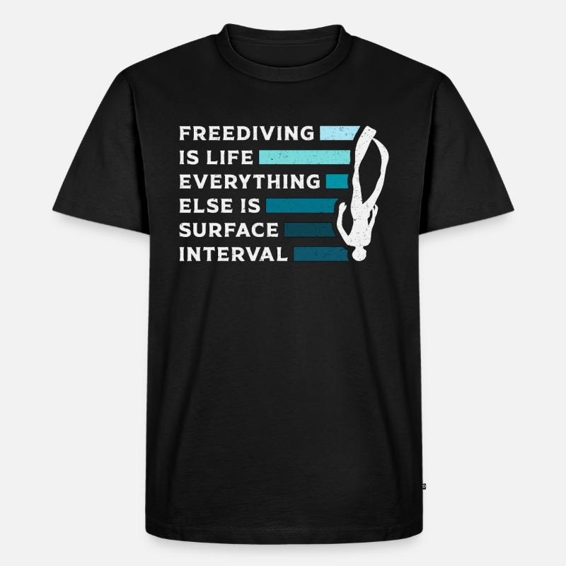 Apnoe Freitaucher Freitauchen Tauchen Geschenk - Männer Premium Bio T-Shirt - Schwarz
