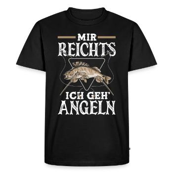 Mir Reicht's Ich Geh Angeln Angler Geschenk - Männer Premium Bio T-Shirt - Schwarz - Vorne - Nico (187cm)